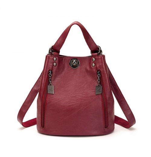 Large Red Leather Backpack Large Red Leather Backpack
