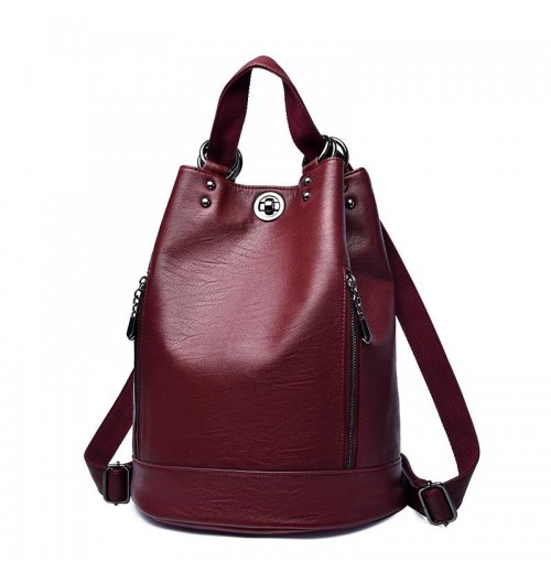 Large Red Leather Backpack Large Red Leather Backpack
